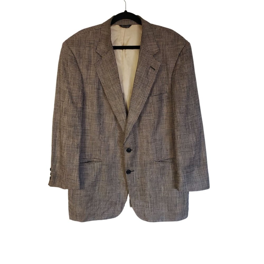 CRICKETEER CHECK HOUNDSTOOTH BLAZER MENS SIZE 44R CHECK‎  70S
